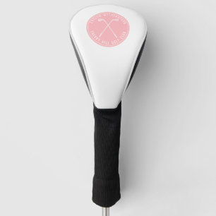 Personalised golf pink  golf head cover