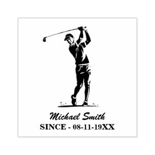 Personalised Golf Player Golfer Golfing            Rubber Stamp