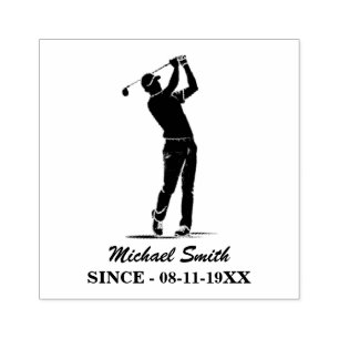 Personalised Golf Player Golfer Golfing Rubber Stamp