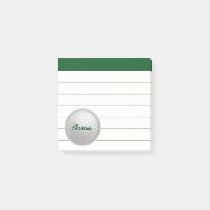 Personalised Golf  Post It Notes Gift