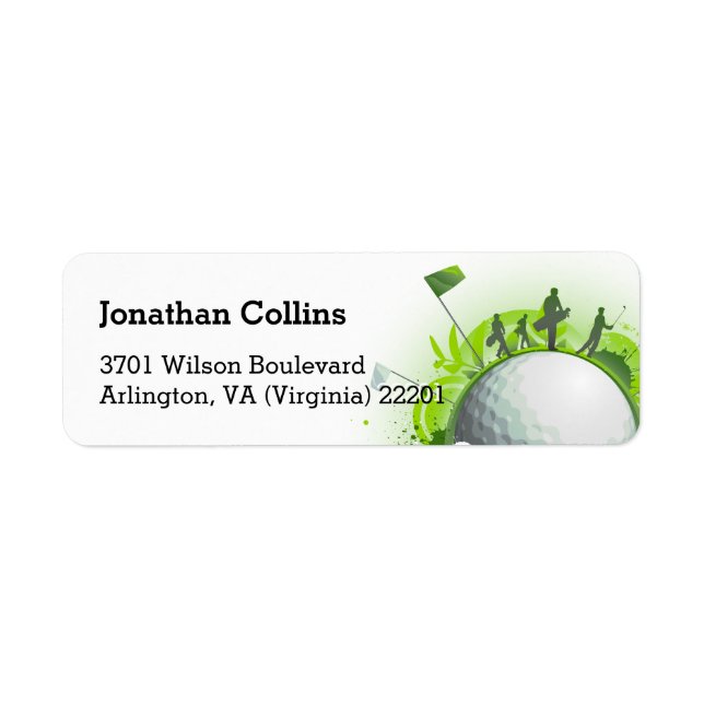 Personalised Golf | Sport Return Address Label (Front)