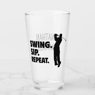 Personalised Golf Swing Sip Repeat Glass