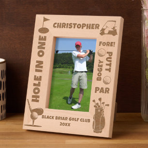 Personalised Golf Terms and Icons Etched Frames