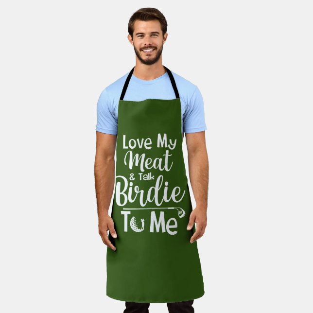 Personalised Golf Theme Apron: Funny Golf Pun Apron (Worn)