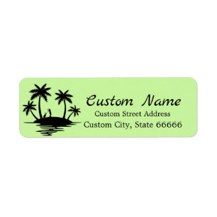 Personalised Golf Theme Palm Tree Return Address Label