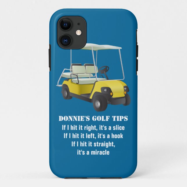 Personalised Golf Tip Golf Cart Blue iPhone 5 Case (Back)