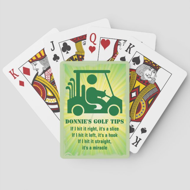 Personalised Golf Tip Golfer Cart Playing Cards (Back)