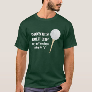 Personalised Golf Tip Golfer Green T-Shirt