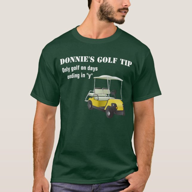 Personalised Golf Tip Golfer Green T-Shirt (Front)