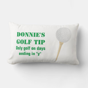 Personalised Golf Tip Golfer White T-Shirt Lumbar Cushion