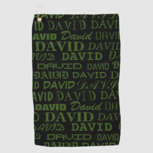 Personalised golf towel gift with cool name print