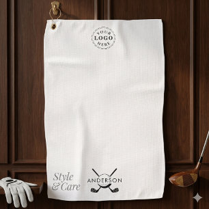 Personalised Golf Towel Stylish Name Logo Design
