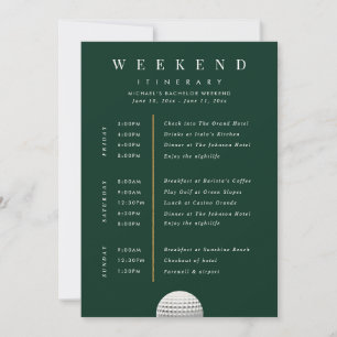 Personalised Golf Weekend Itinerary Card