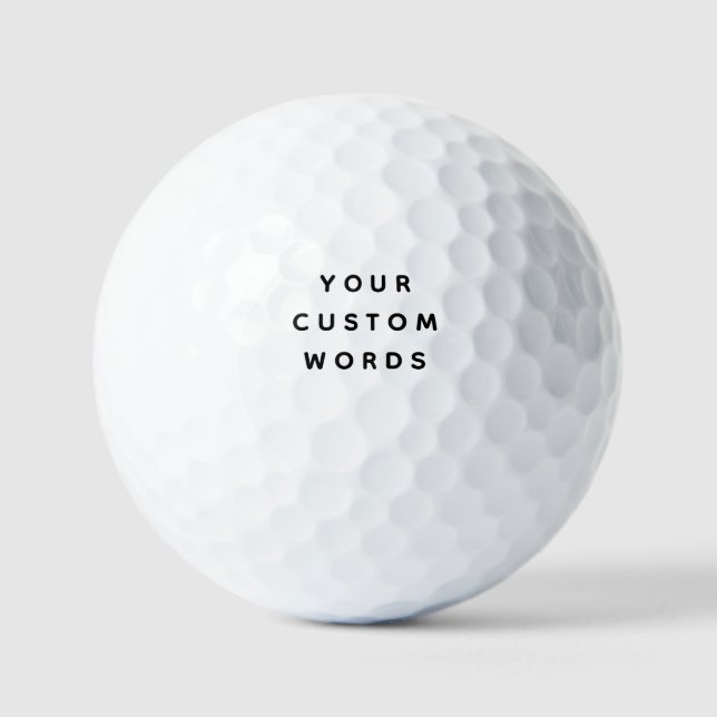 Personalised Golf with Custom Text Gift for Golfer Balls (Front)