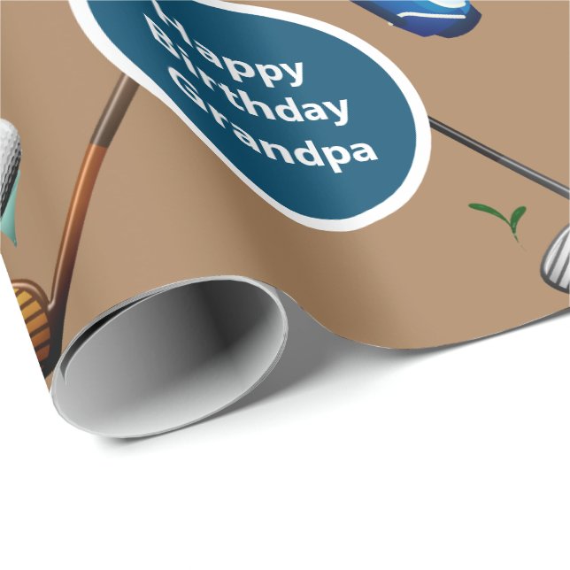 Personalised Golf Wrapping Paper (Roll Corner)