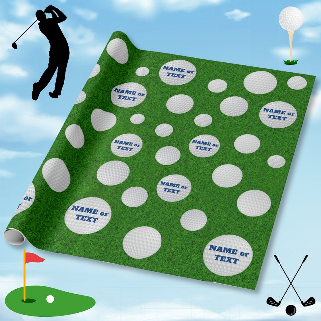 Personalised, Golf Wrapping Paper for Him or Her (Personalized golf wrapping paper. Customizable, golf gift wrapping paper, golf gift wrap. Golf Party)