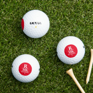 Personalised Golfer Equipment Red Logo Golf Balls