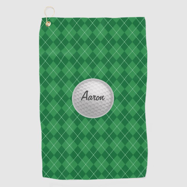 Personalised Golfer Golf Towel Gift (Front)