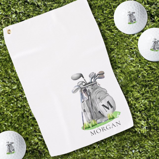 Personalised Golfer Monogram Golf Towel (Personalized Golfer Monogram Golf Towel)