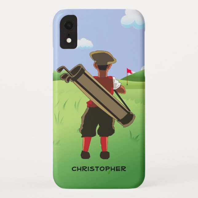 Personalised  golfer on golf course Case-Mate iPhone case (Back)