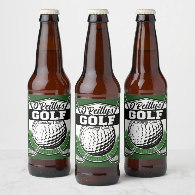 Personalised Golfer Player Pro Golf Country Club  Beer Bottle Label (Bottles)