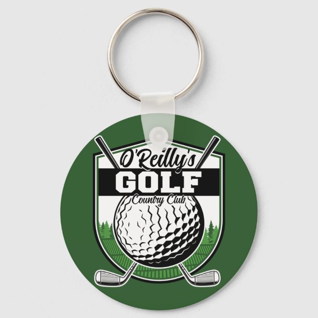 Personalised Golfer Player Pro Golf Country Club Key Ring (Front)