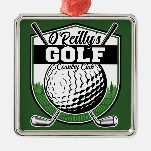 Personalised Golfer Player Pro Golf Country Club  Metal Ornament (Front)