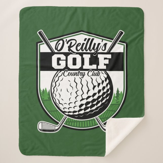 Personalised Golfer Player Pro Golf Country Club Sherpa Blanket (Front)