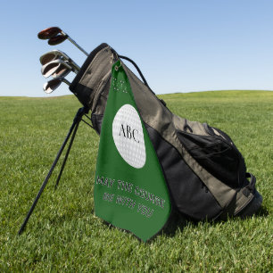 Personalised golfing crossed clubs golf towel