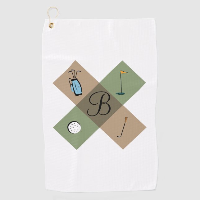 Personalised Golfing Logo Golf Towel (Front)