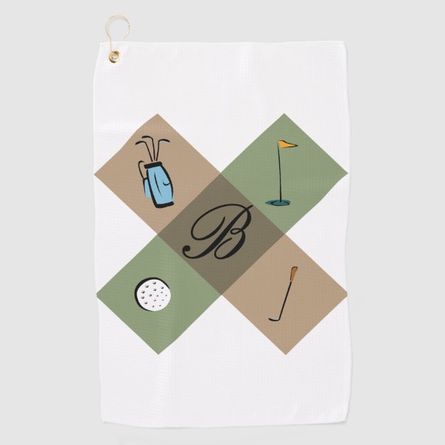 Personalised Golfing Logo Golf Towel (Front)