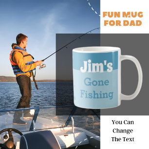 Personalised Gone Fishing   Name Coffee Mug