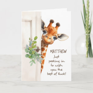 Personalised Good Luck Giraffe Card
