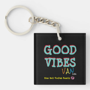 Personalised Good Vibes Van Life Camper Van Key Ring