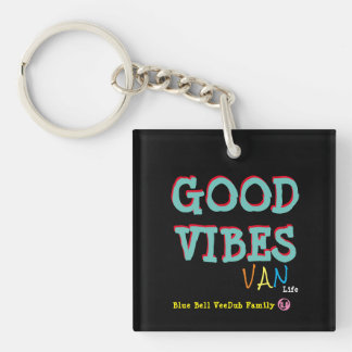 Personalised Good Vibes Van Life Camper Van Key Ring