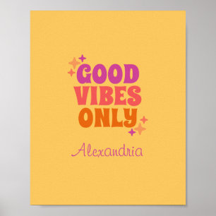 Personalised Good Vibes Yellow Poster