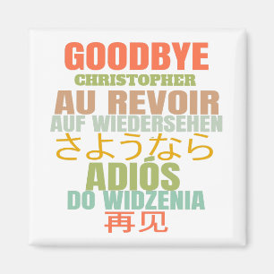 Personalised Goodbye Leaving Au Revoir Typography Magnet