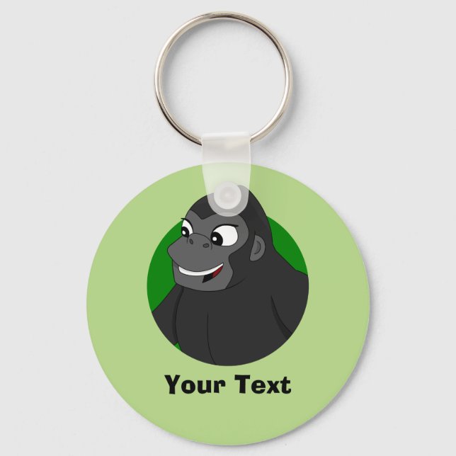 Personalised Gorilla Cartoon Keychain (Front)