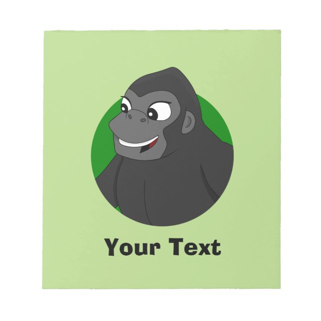 Personalised Gorilla Cartoon Notepad (Front)