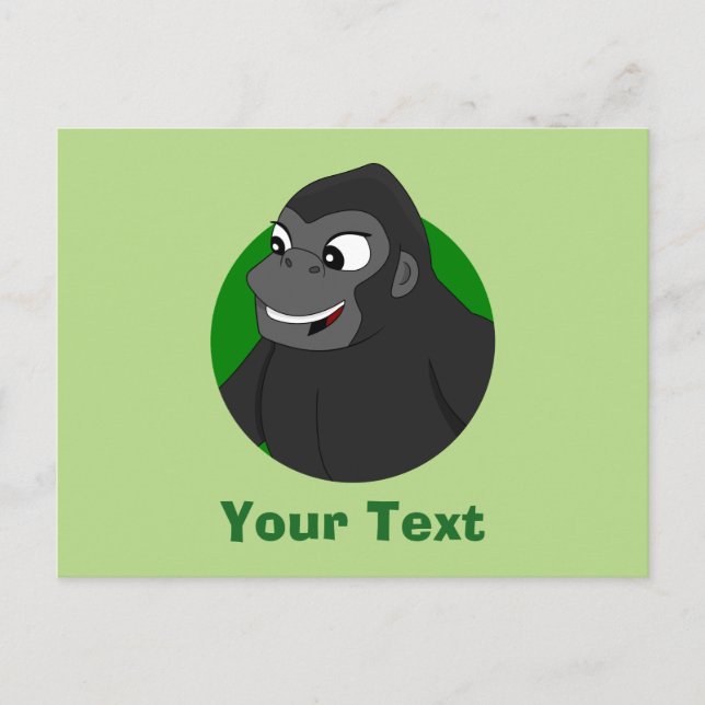 Personalised Gorilla Cartoon Postcard (Front)