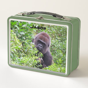 Personalised Gorilla Metal Lunch Box