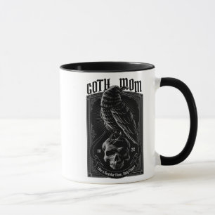 Personalised Goth Mum, Raven & Skull 2 sided Mug