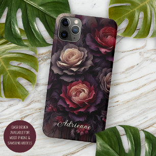 Personalised Gothic Dark Roses Floral Victorian iPhone 11 Pro Max Case