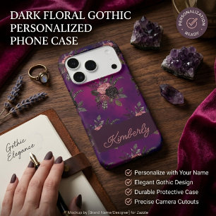 Personalised Gothic Floral  Custom name