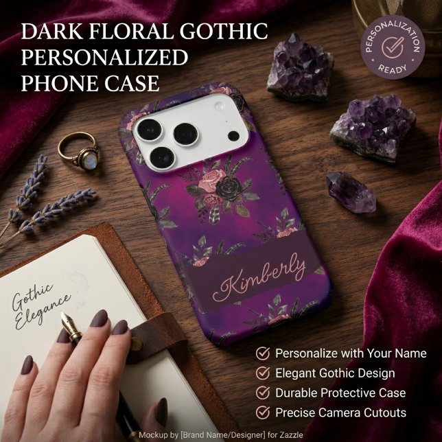 Personalised Gothic Floral  Custom name (Creator Uploaded)