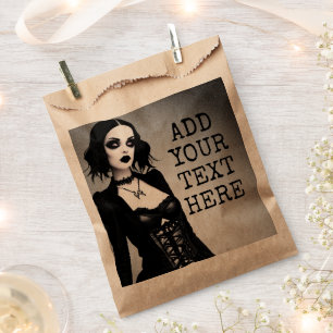 Personalised Gothic Girl Halloween Party Favour Bag