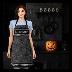 Personalised Gothic Skull and Spiderweb Apron