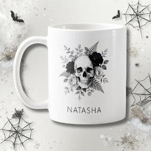 Personalised Gothic Skull Halloween Coffee Mug