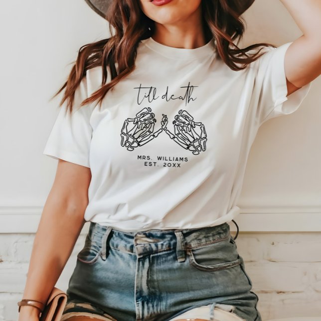 Personalised Gothic Wedding Till Death T-Shirt (Creator Uploaded)