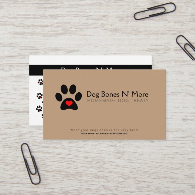 Personalised Gourmet Dog Treats Bakery Busines Business Card (Front/Back In Situ)